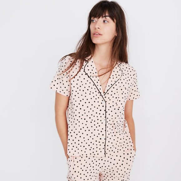 Madewell Other - Madewell Pink Heart Short Sleeve Pajamas sz S